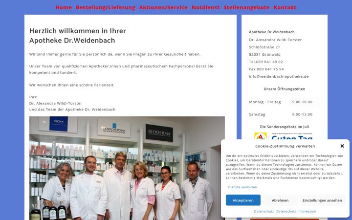 Screenshot stránky apotheken-gruenwald.de