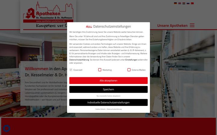Ekrānuzņēmums no apotheken-in-paderborn.de