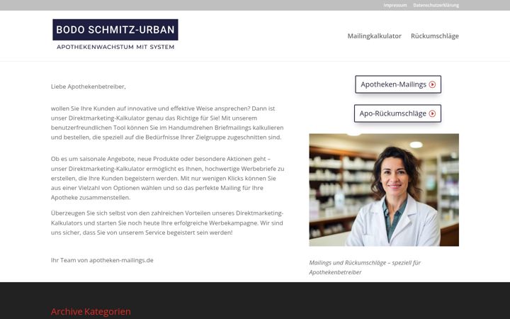 Skærmbillede af apotheken-mailings.de
