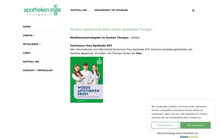 Screenshot του apotheken-thurgau.ch