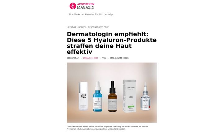 Skærmbillede af apothekenmagazin-plus.de