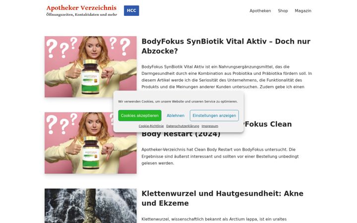 Screenshot ta' apotheker-verzeichnis.de