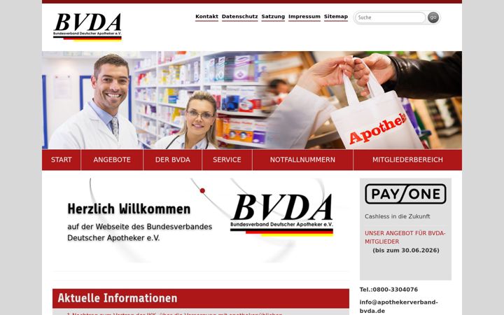Capture d'écran de apothekerverband-bvda.de