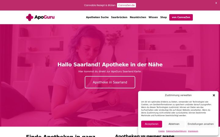 Screenshot του apothekesaarland.de