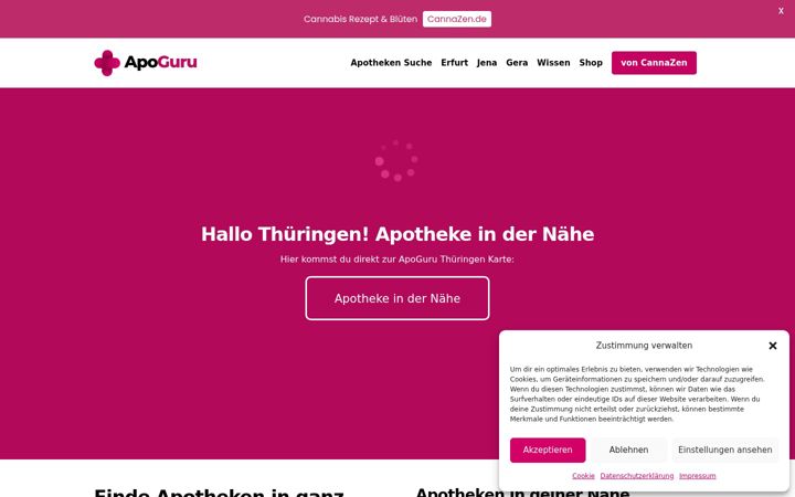 Screenshot of apothekethueringen.de