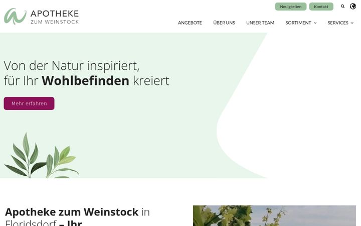 Screenshot of apothekezumweinstock.at