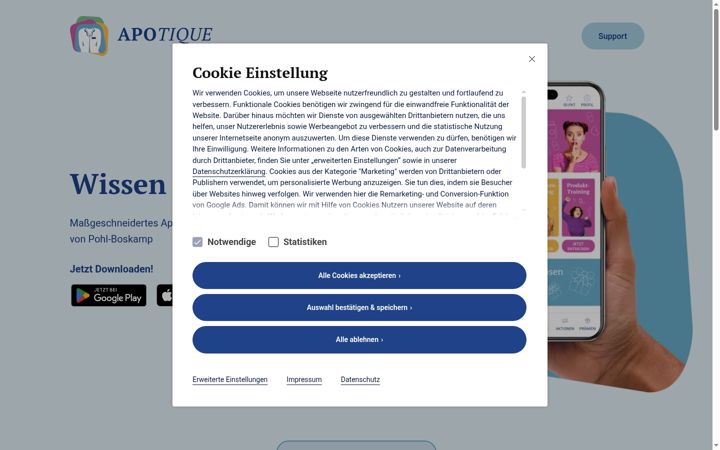Screenshot of apotique.de