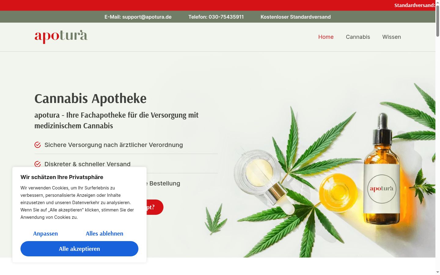 Screenshot of the consent banner shown before any interaction