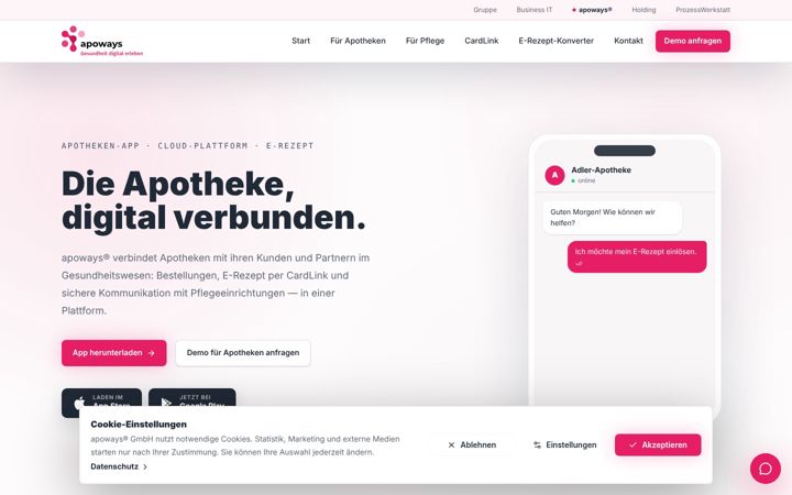 Screenshot of apoways.de