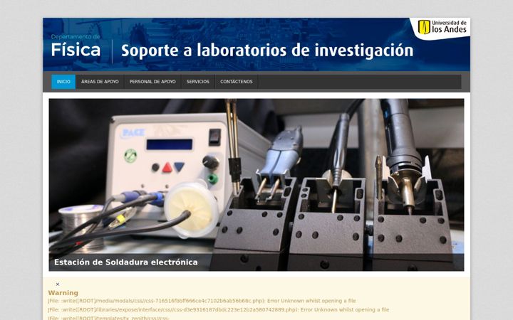 Snímek obrazovky apoyoinvestigacion.uniandes.edu.co