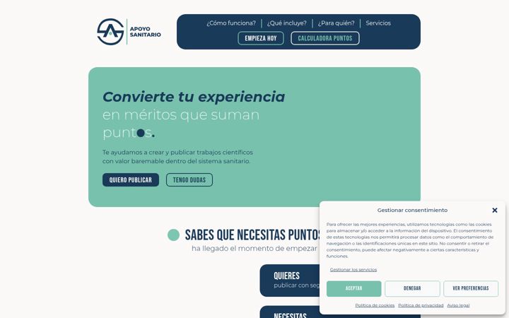 Screenshot of apoyosanitario.com