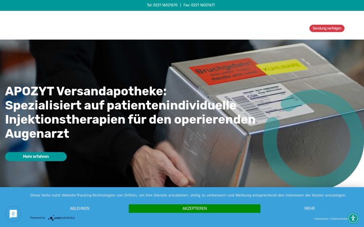 Screenshot of apozyt-versandapotheke.de
