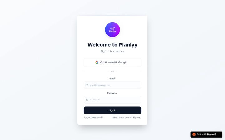 Zrzut ekranu app--planlyy-d52a8804.base44.app