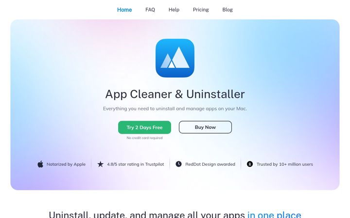Screenshot of app-cleaner.com