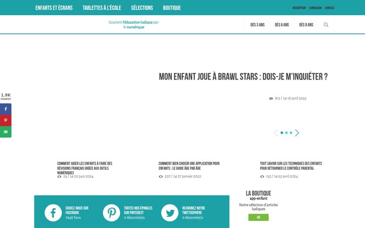 Screenshot ta' app-enfant.fr