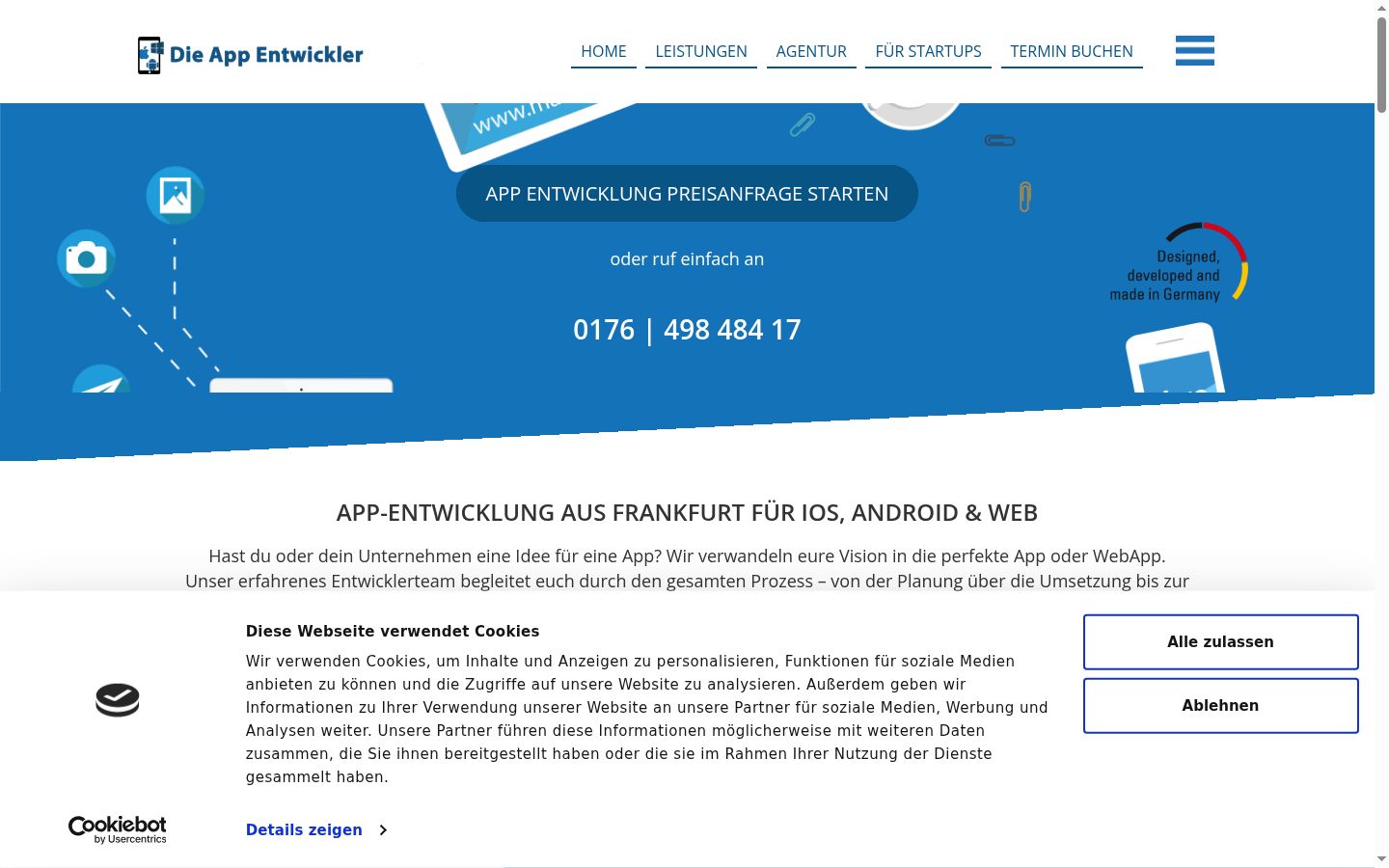 Sutikimo reklamjuostės, rodytos prieš bet kokią sąveiką, ekrano kopija