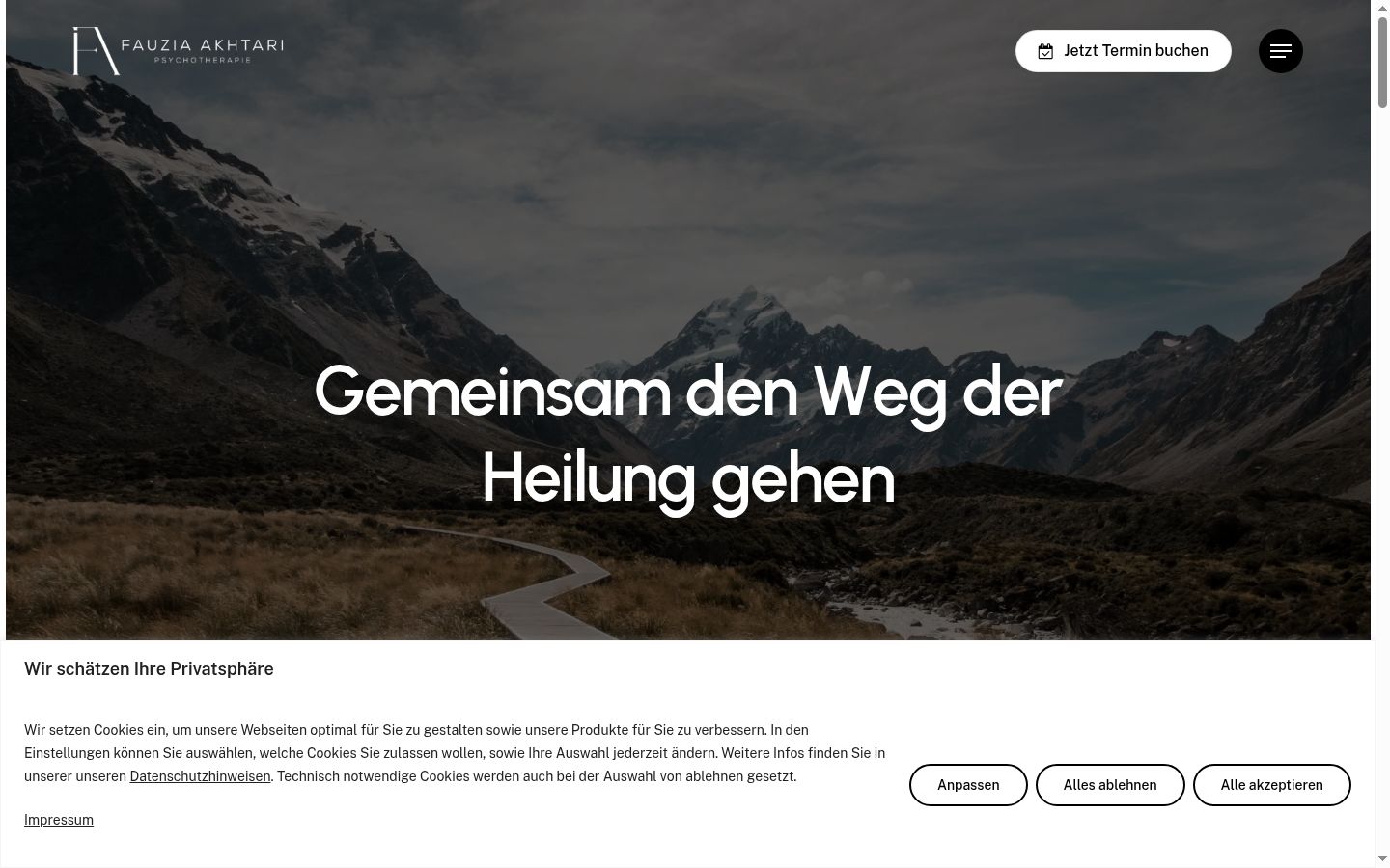 Screenshot of the consent banner shown before any interaction