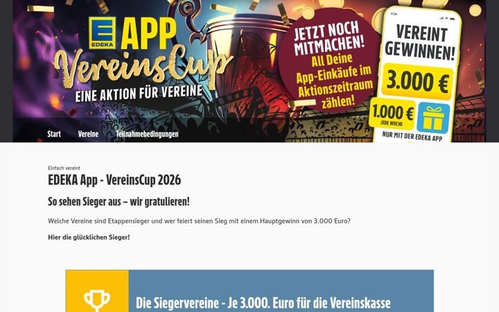 Screenshot of app-vereinscup.de