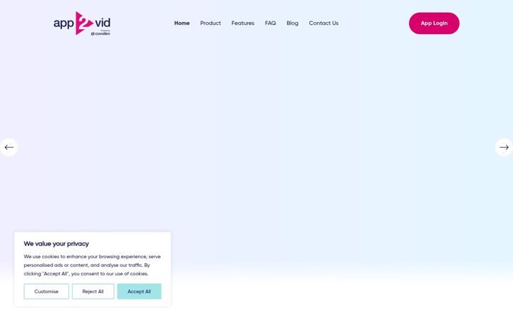 Screenshot of app2vid.com