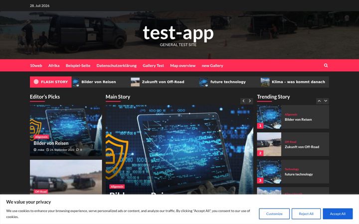 Screenshot stránky app9.ch