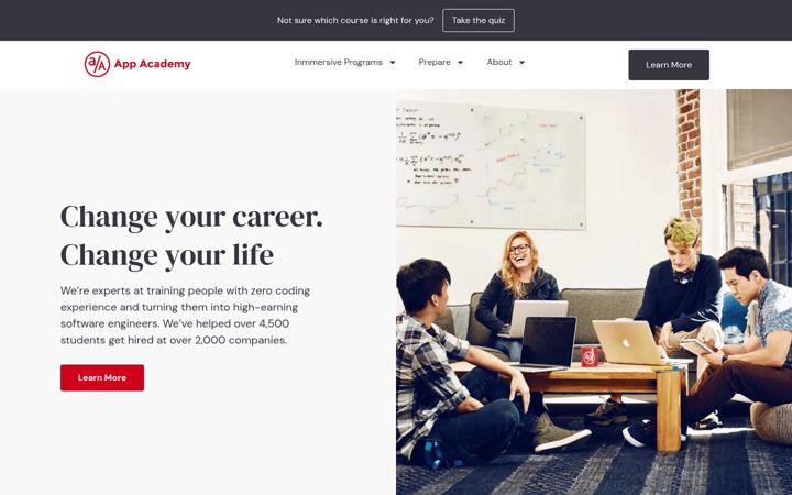 Screenshot of appacademy.io