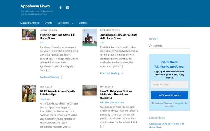 Screenshot of appaloosanews.com