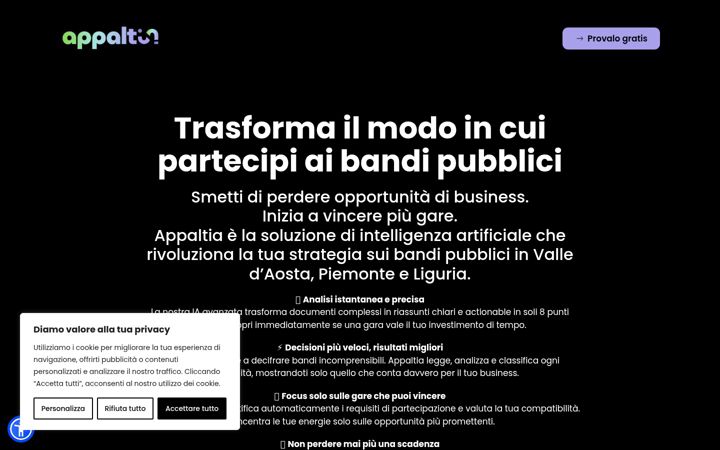 Screenshot of appaltia.com