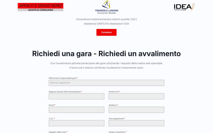 Screenshot of appaltieservizinord.it
