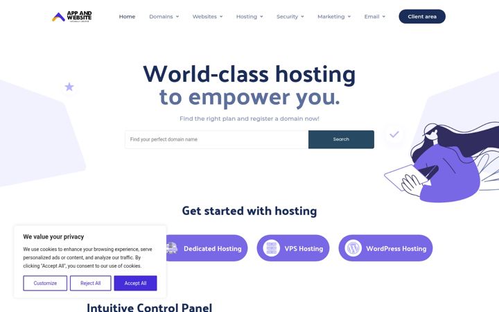 Ekrano kopija appandwebsitehost.com