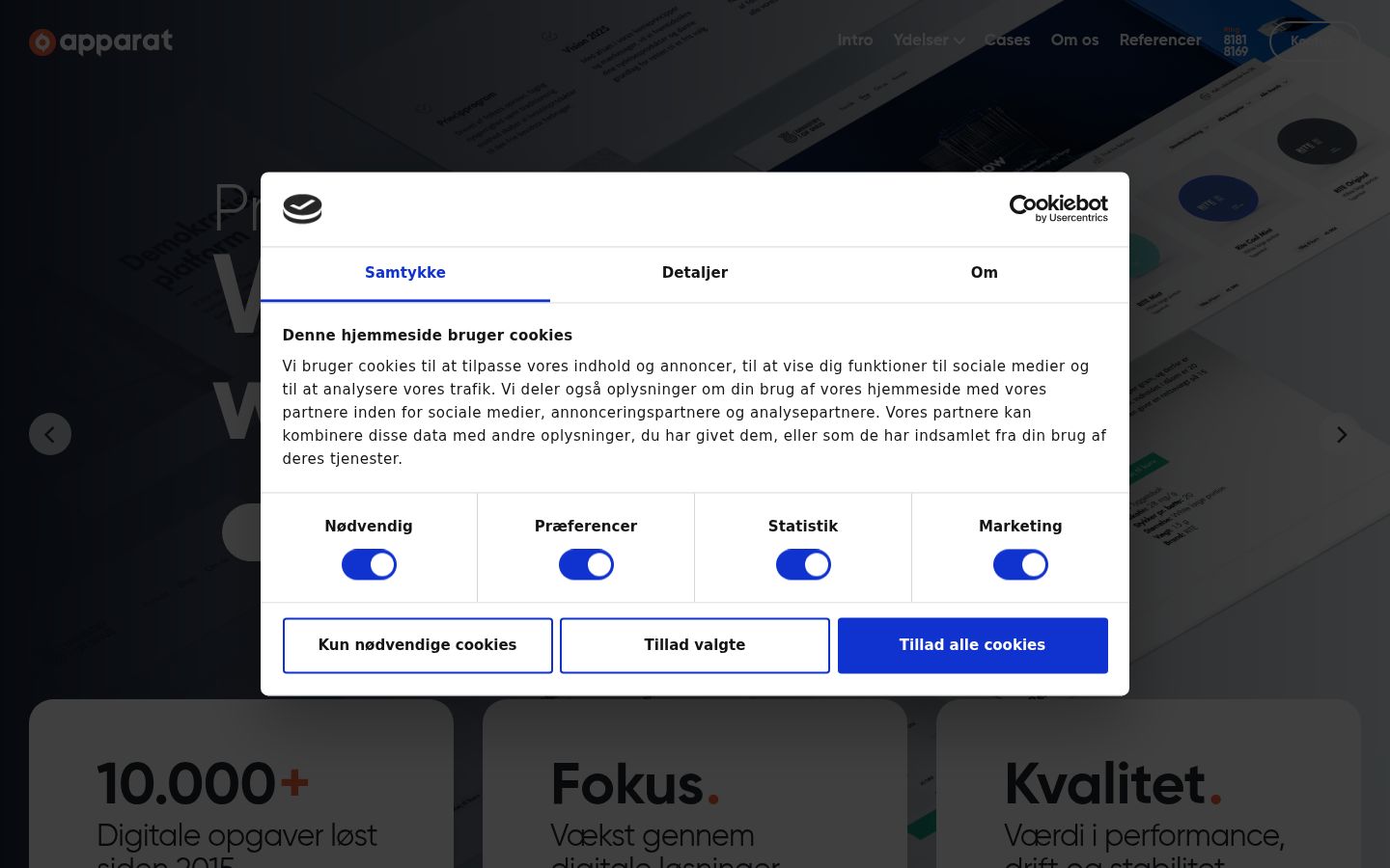 Képernyőkép a bármilyen interakció előtt megjelenő hozzájárulási bannerről