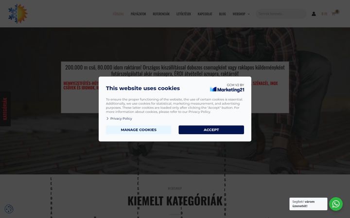 Screenshot ta' apparat.hu