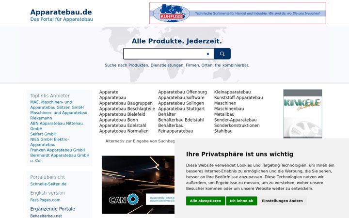 Screenshot of apparatebau.de