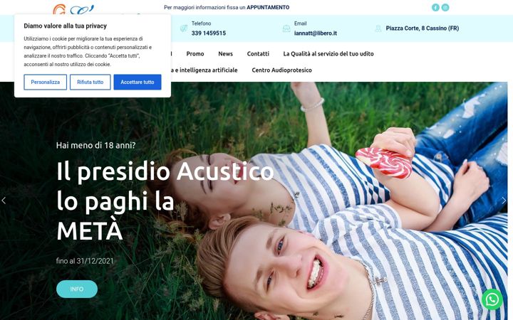 Screenshot ta' apparecchiacustici-frosinone.it