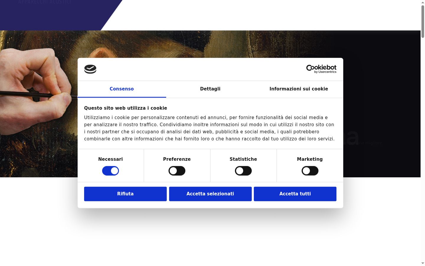 Screenshot of the consent banner shown before any interaction