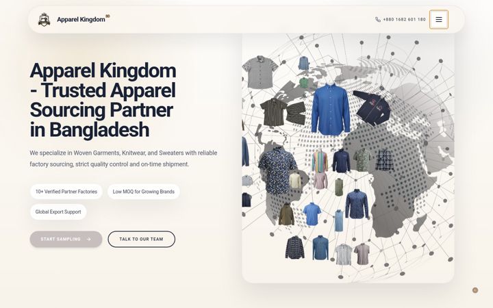 Screenshot of apparelkingdombd.com