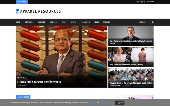 Screenshot of apparelresources.com