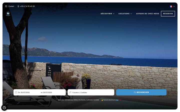 Skærmbillede af appart-bleuazur-corse.fr