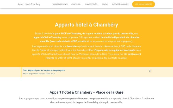 Skærmbillede af appart-hotel-chambery.fr