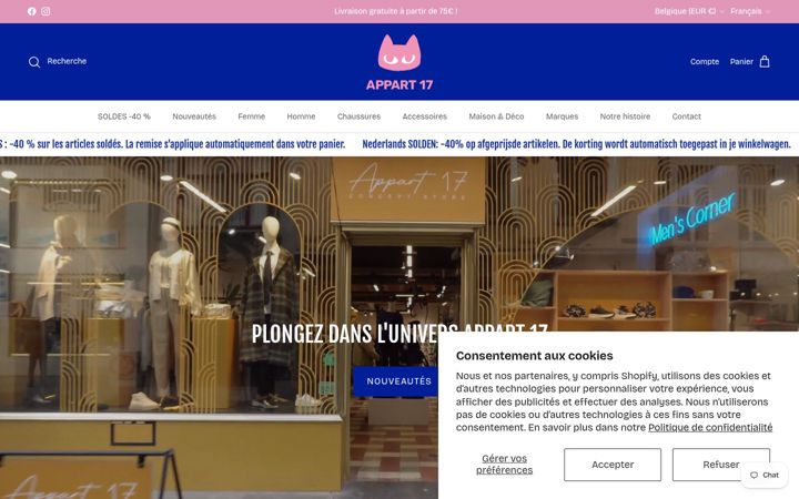 Screenshot of appart17.be