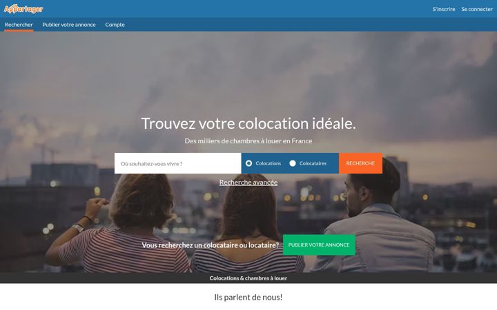 Screenshot of appartager.com