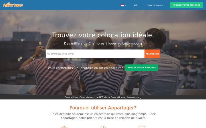 Screenshot of appartager.lu
