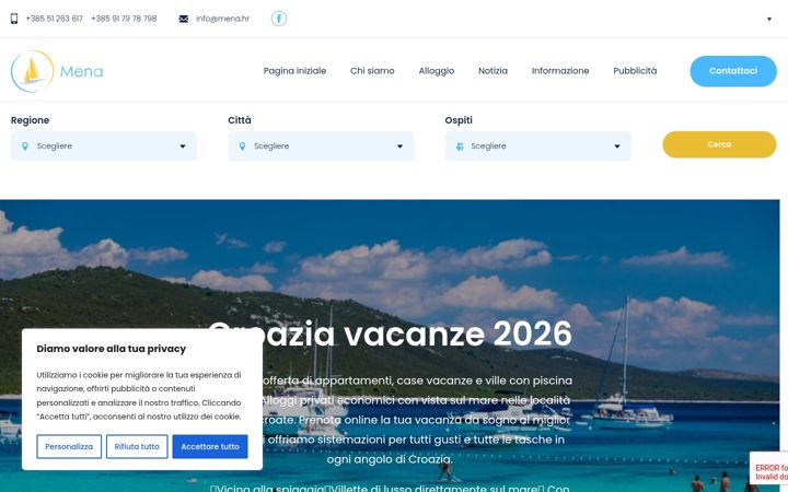 Capture d'écran de appartamenti-in-croazia.com.hr