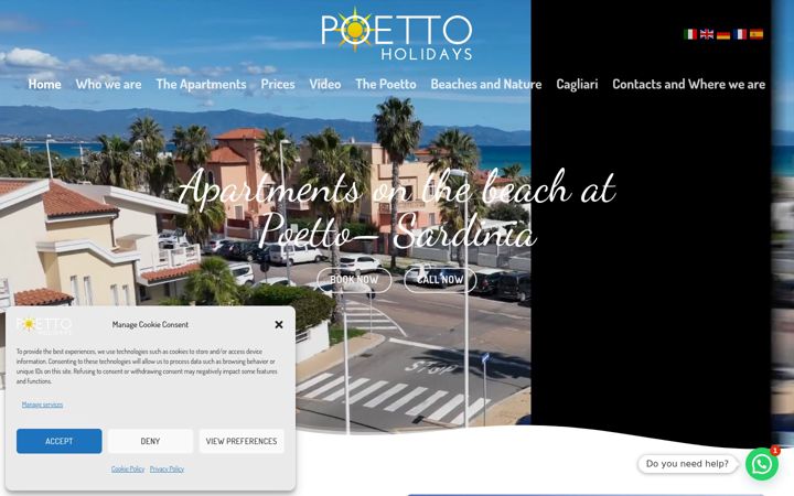 Screenshot stránky appartamentialpoetto.com