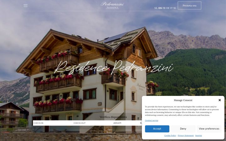 Skärmbild av appartamentibormio.it