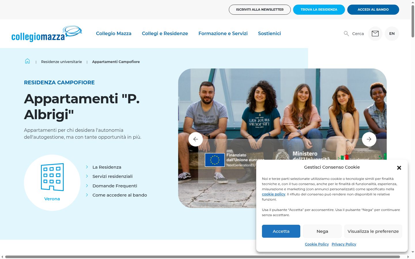 Screenshot of the consent banner shown before any interaction