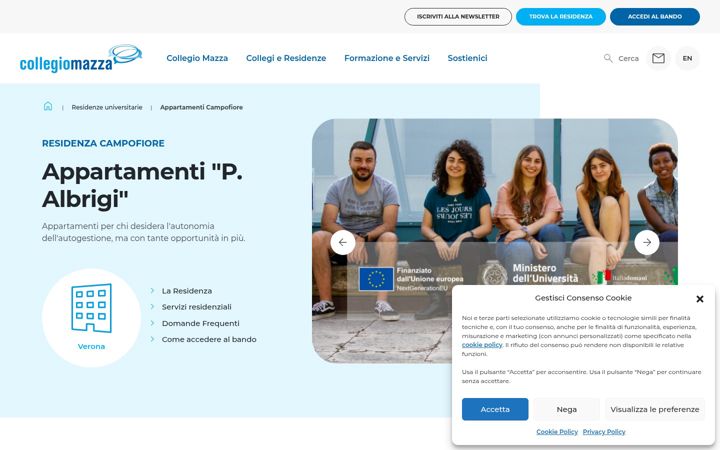 Skärmbild av appartamenticampofiore.it