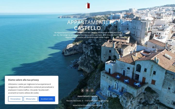 Skärmbild av appartamenticastello.it