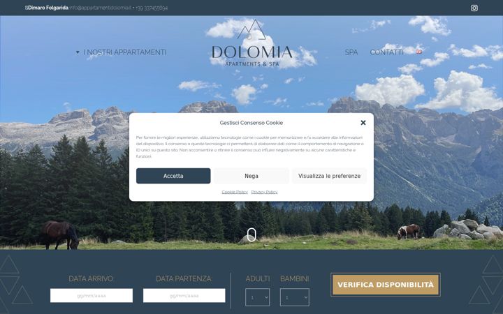 Screenshot of appartamentidolomia.it