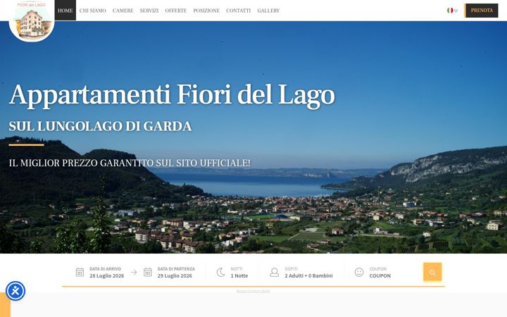 Screenshot of appartamentifioridellago.it