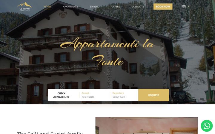 Screenshot of appartamentilafontelivigno.it